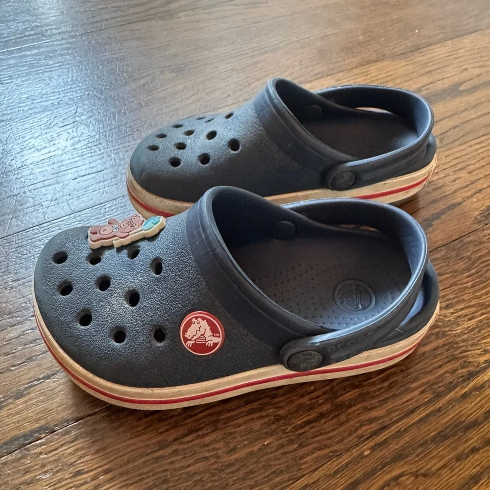 Crocs Kids Navy Clogs with Bear Charm